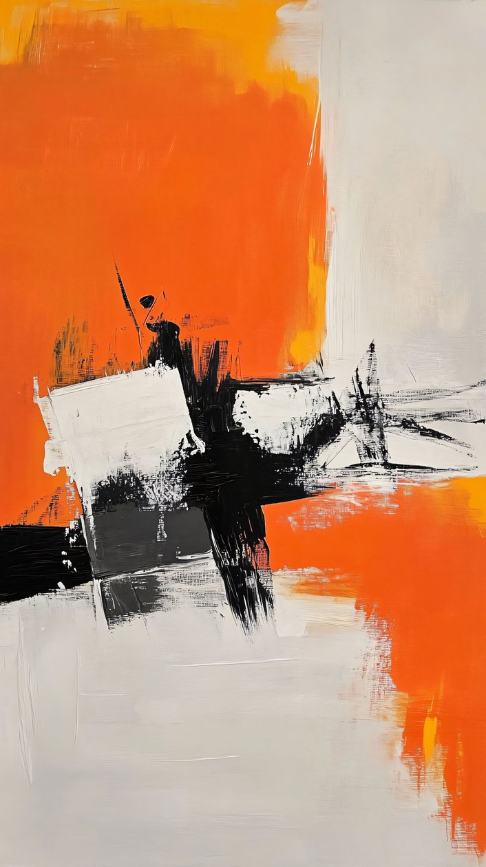Cuadro naranja, Decoración abstracta moderna para el hogar, decoración de pared para dormitorio de F. Abderrahim