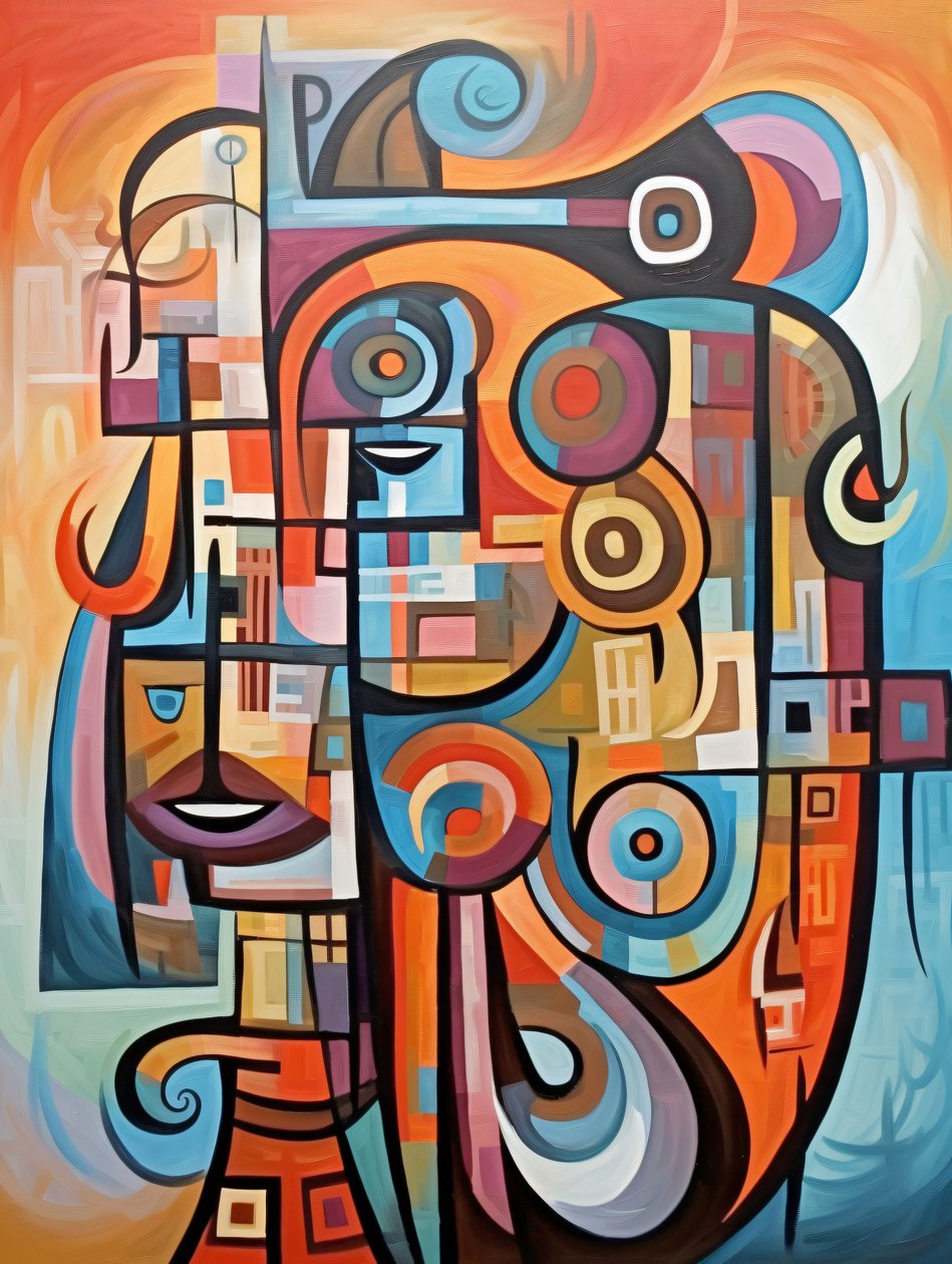 Hermoso cubismo graffiti, ideas de decoración de pared moderna de F. Abderrahim