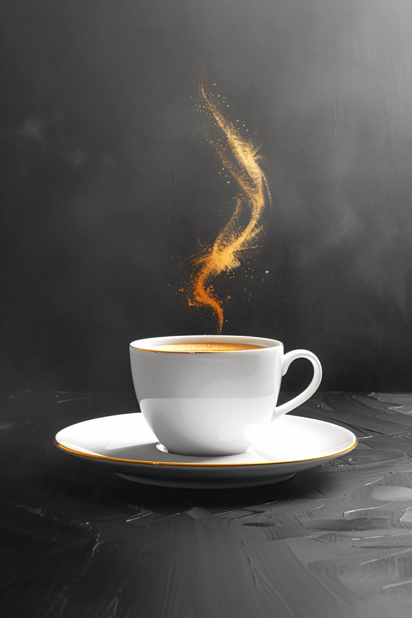 Una tacita de café en trazos sencillos, decoración de pared | impresión bajo demanda de F. Abderrahim