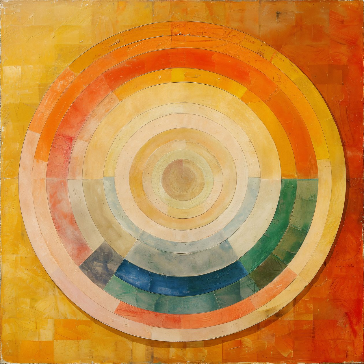 Pintura al óleo abstracta, arte místico, estilo Hilma af Klint, impresiones artísticas en línea de F. Abderrahim