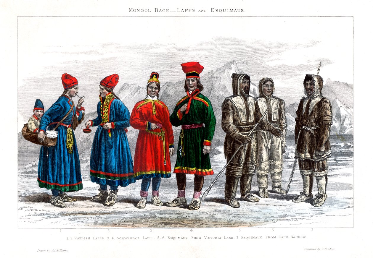 Raza Mongol, Lapones y Esquimales, 1800-1900 de A. Portier