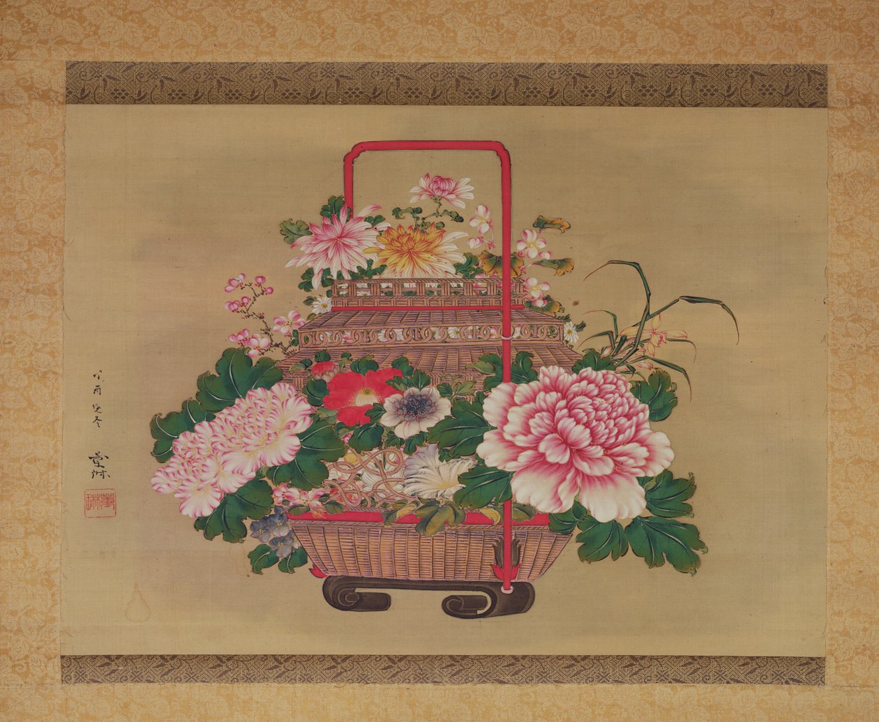 Cesta de flores, 1837 de Abe Kan Torin