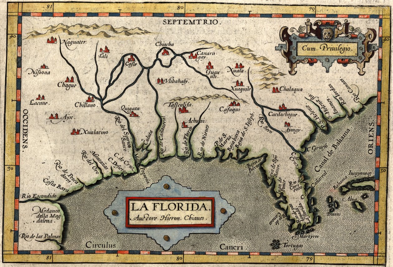 Mapa de Florida, c.1584 de Abraham Ortelius