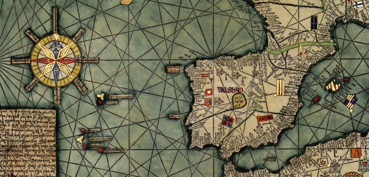 Atlas Catalán, España de Abraham (after) Cresques