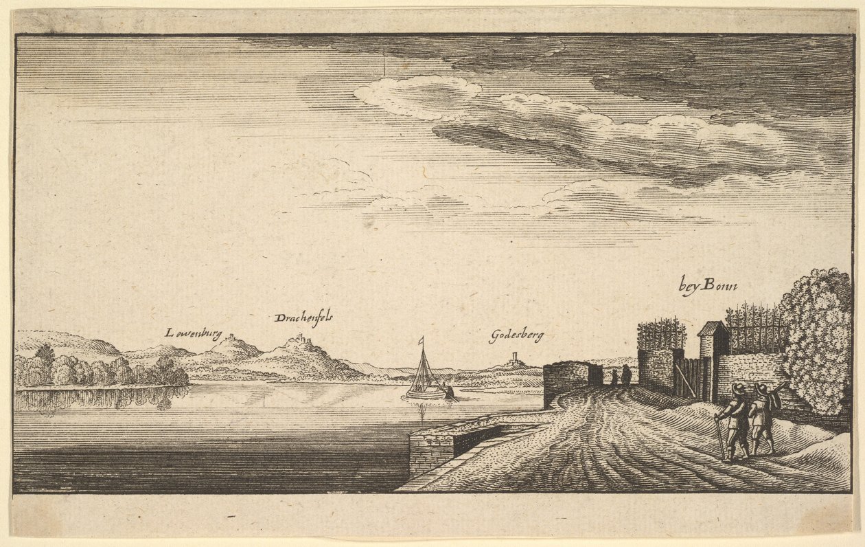 El Rin cerca de Bonn, copia, 1625-77 de Abraham Aubri