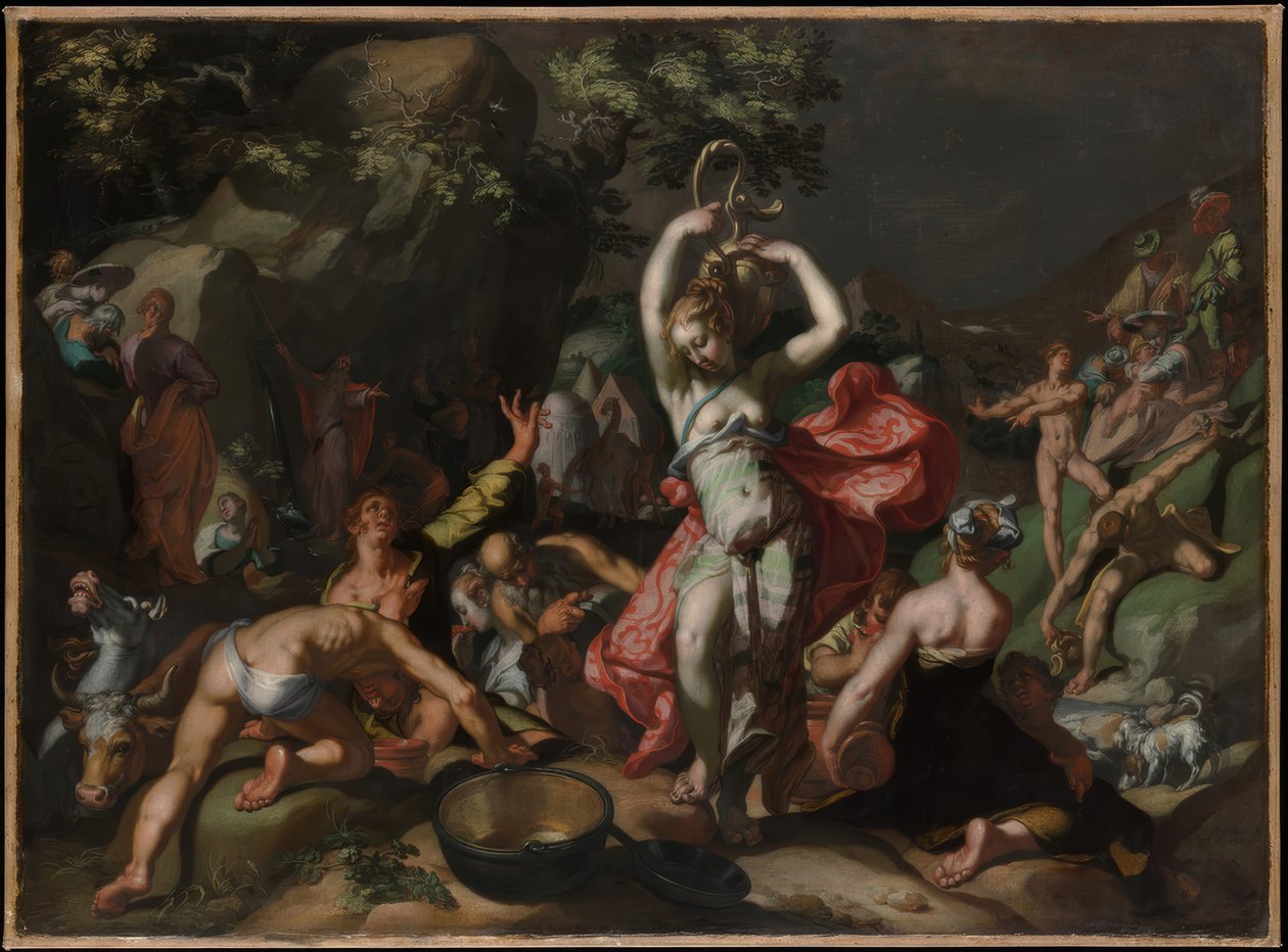Moisés golpeando la roca de Abraham Bloemaert