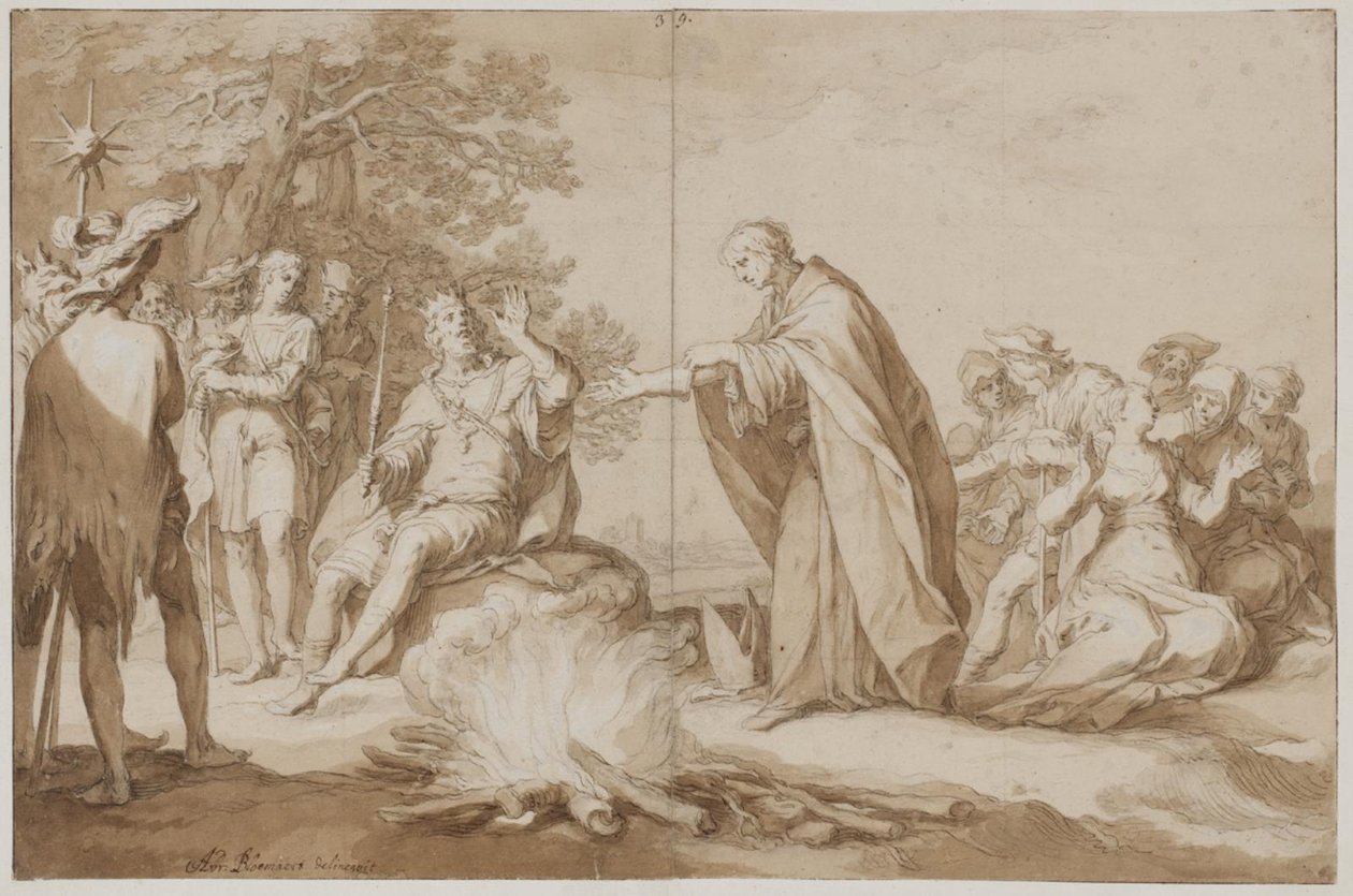 La prueba de fuego de Poppo de Abraham Bloemaert