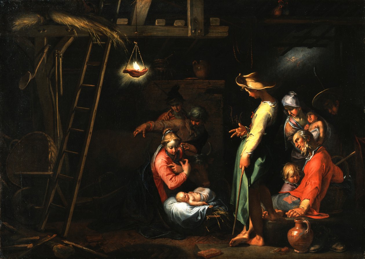 Adoración de los pastores de Abraham Bloemaert