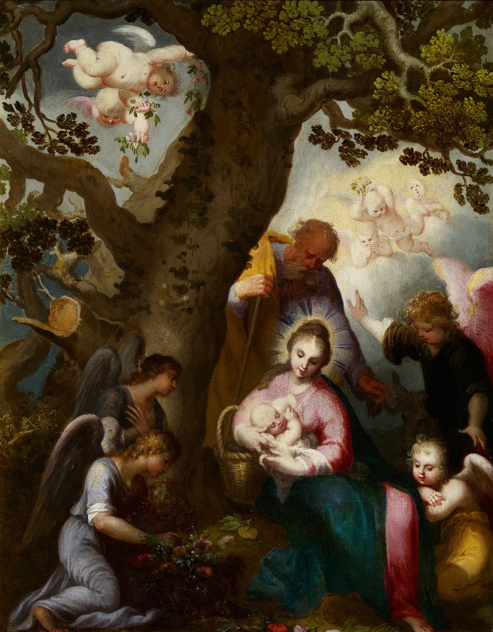 La huida a Egipto de Abraham Bloemaert