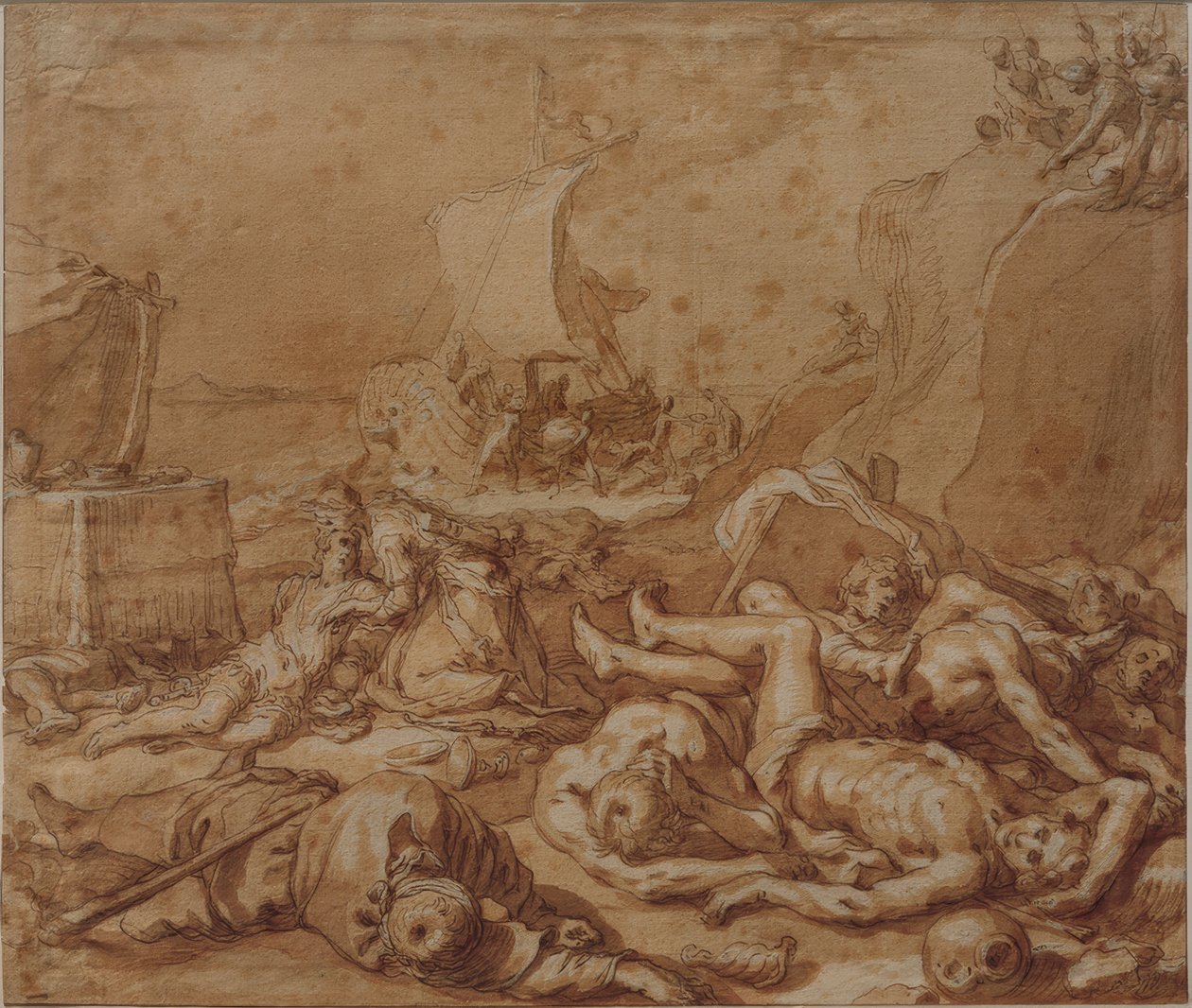 Teágenes y Cariclea después del naufragio de Abraham Bloemaert