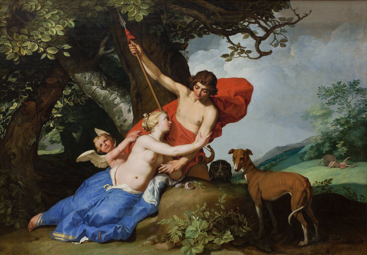 Venus y Adonis de Abraham Bloemaert