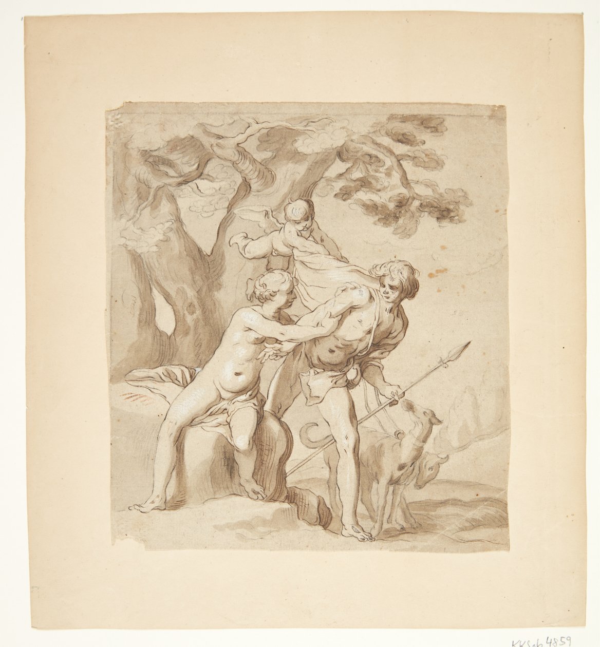 Venus y Adonis de Abraham Bloemaert