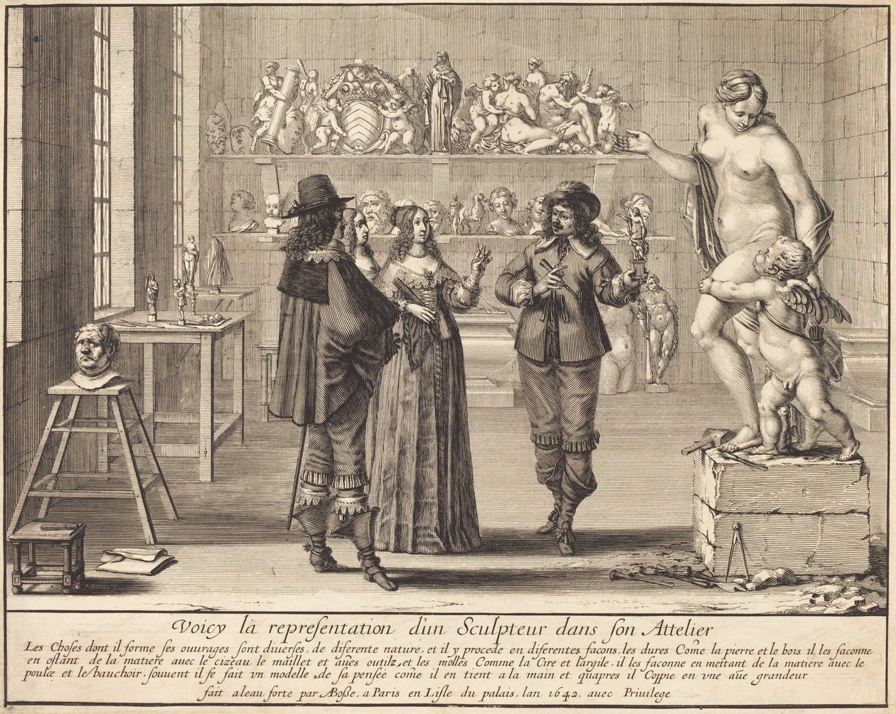 Un escultor en su taller de Abraham Bosse