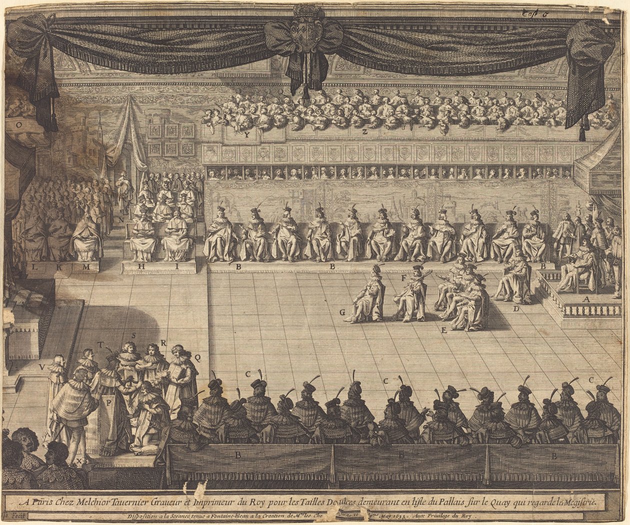 Reunión en la Capilla de Fontainebleau de Abraham Bosse