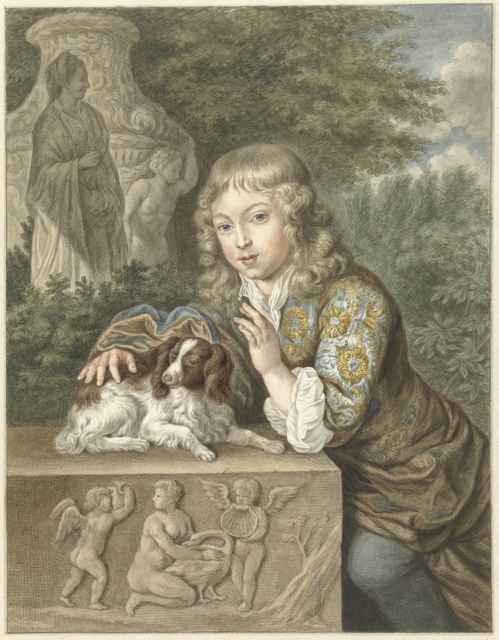 Niño con perro de Abraham Delfos