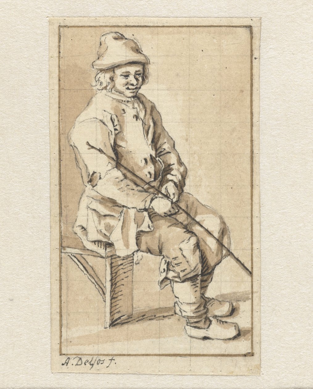 hombre sentado de Abraham Delfos