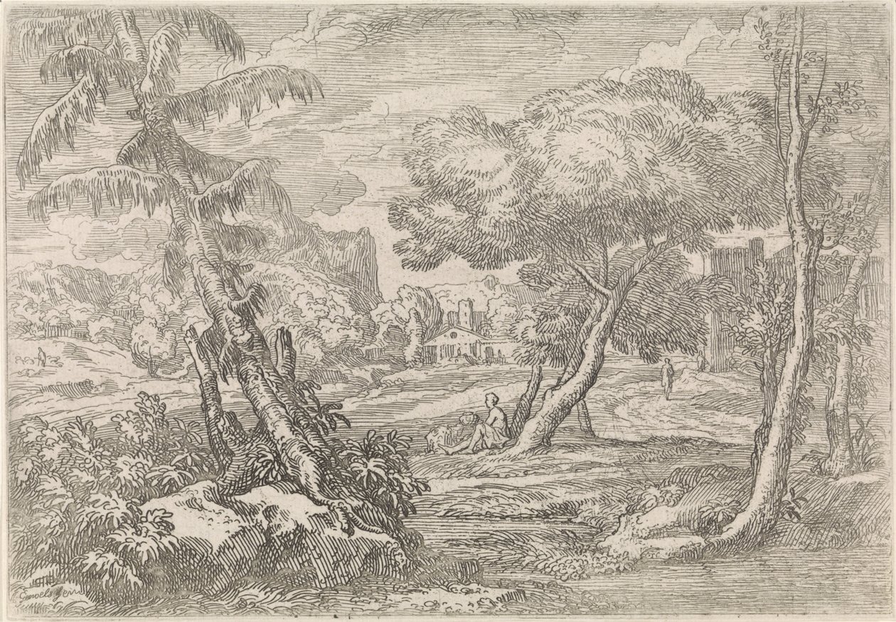paisaje boscoso de Abraham Genoels