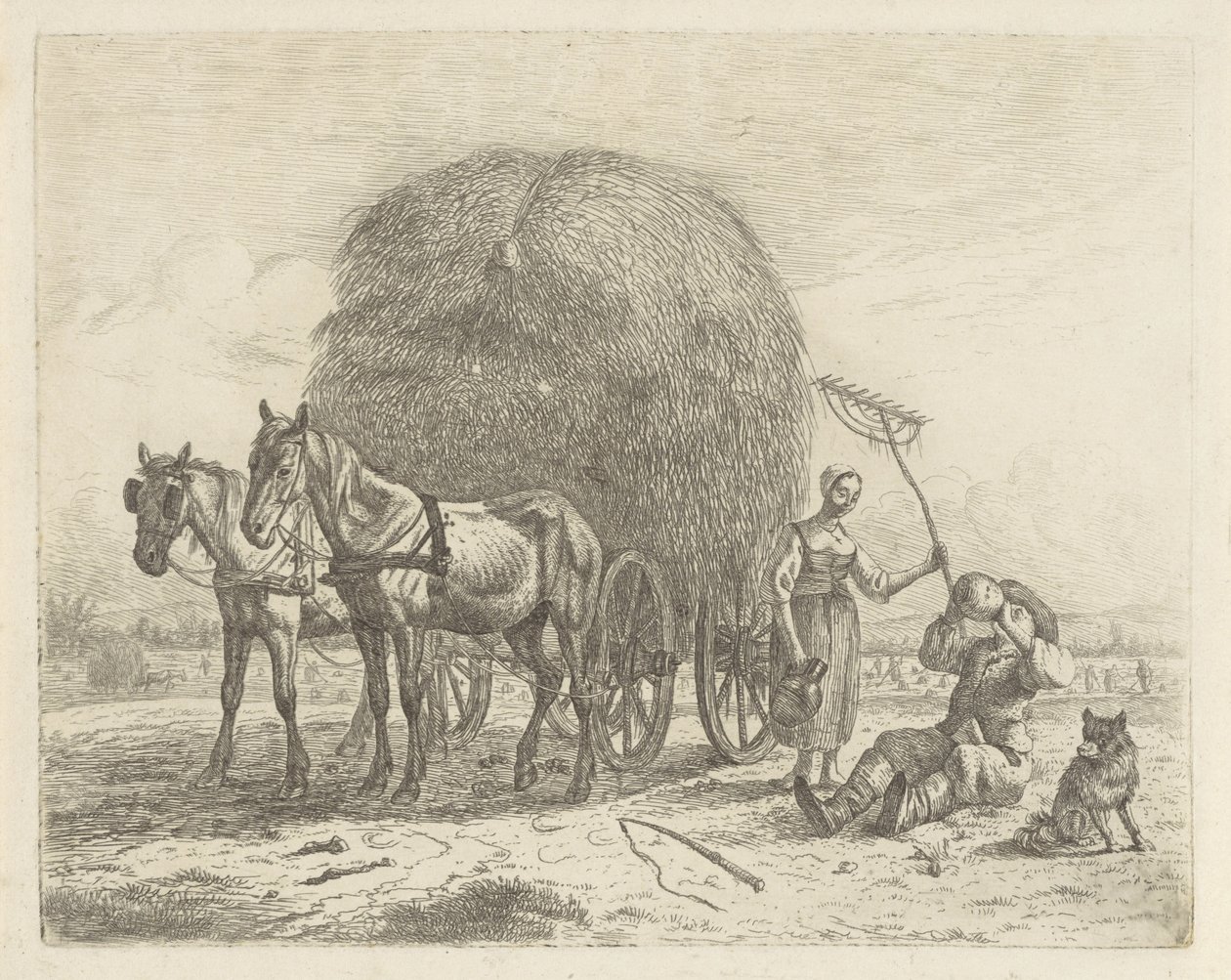 Granjero bebiendo con un segador de Abraham Hendrik Winter