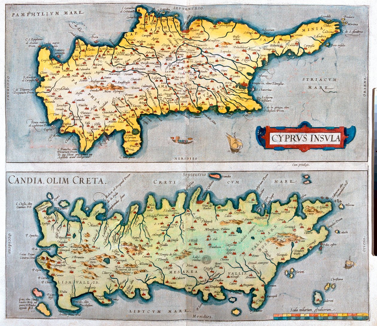 Chipre, Creta, Chipre, Grecia de Abraham Ortelius