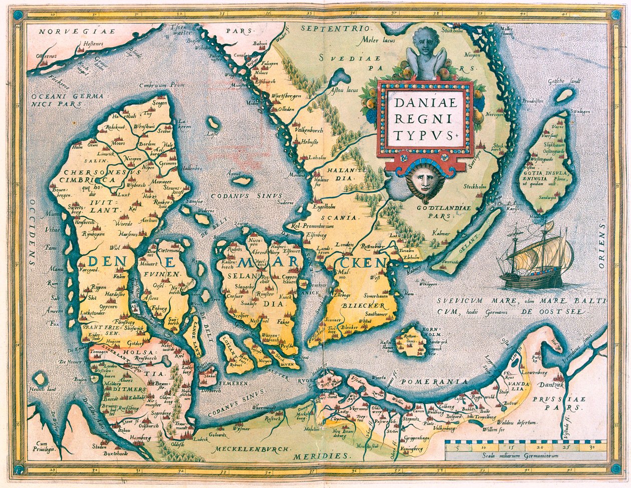 Dinamarca, sur de Suecia de Abraham Ortelius