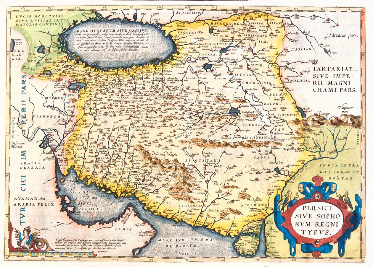 Irán, Pakistán, Afganistán, Uzbekistán, Turkmenistán de Abraham Ortelius