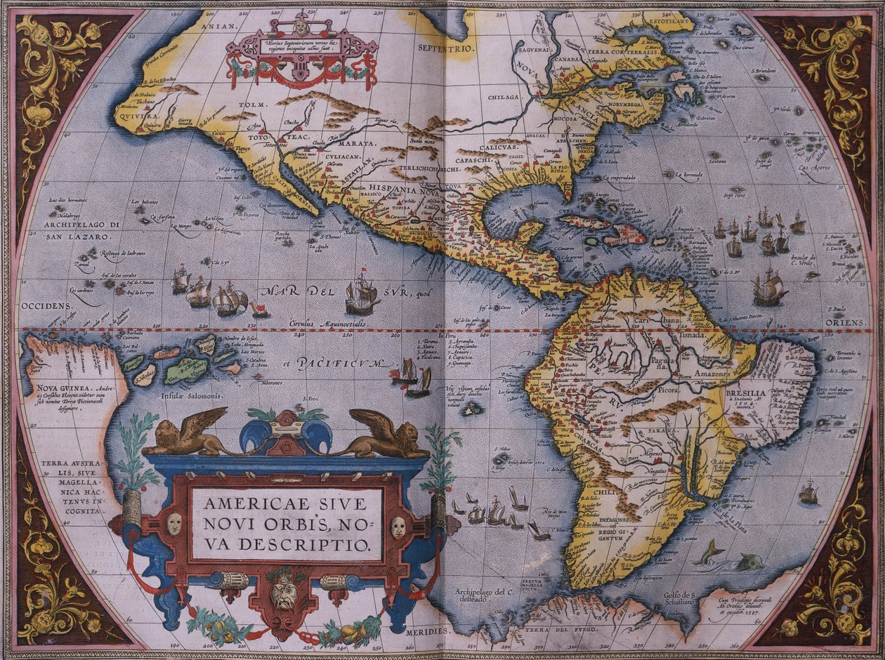 Mapa de Ortelius del Nuevo Mundo de Abraham Ortelius
