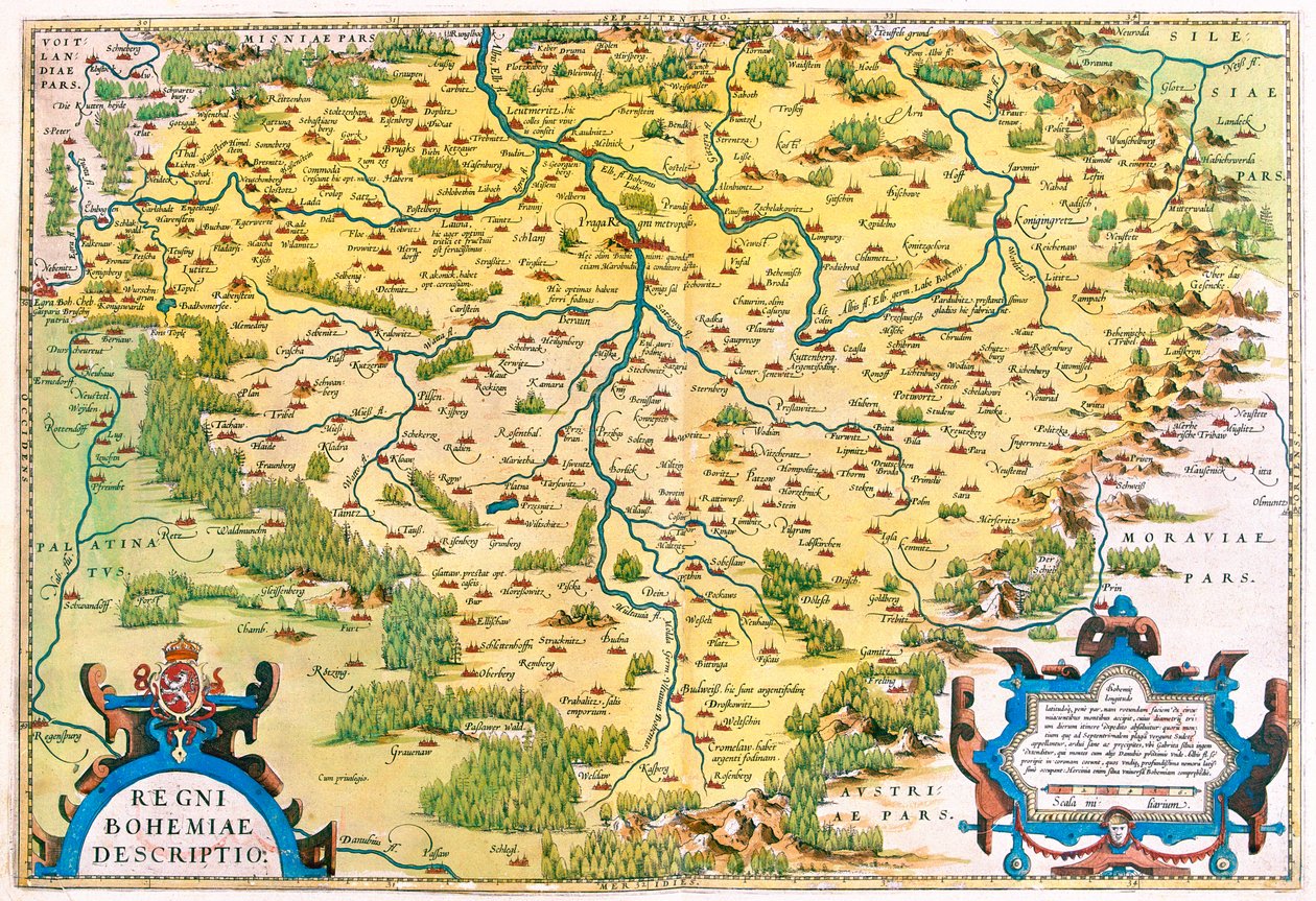 Oeste de la República Checa, Alemania (estado: Baviera, Sajonia) de Abraham Ortelius