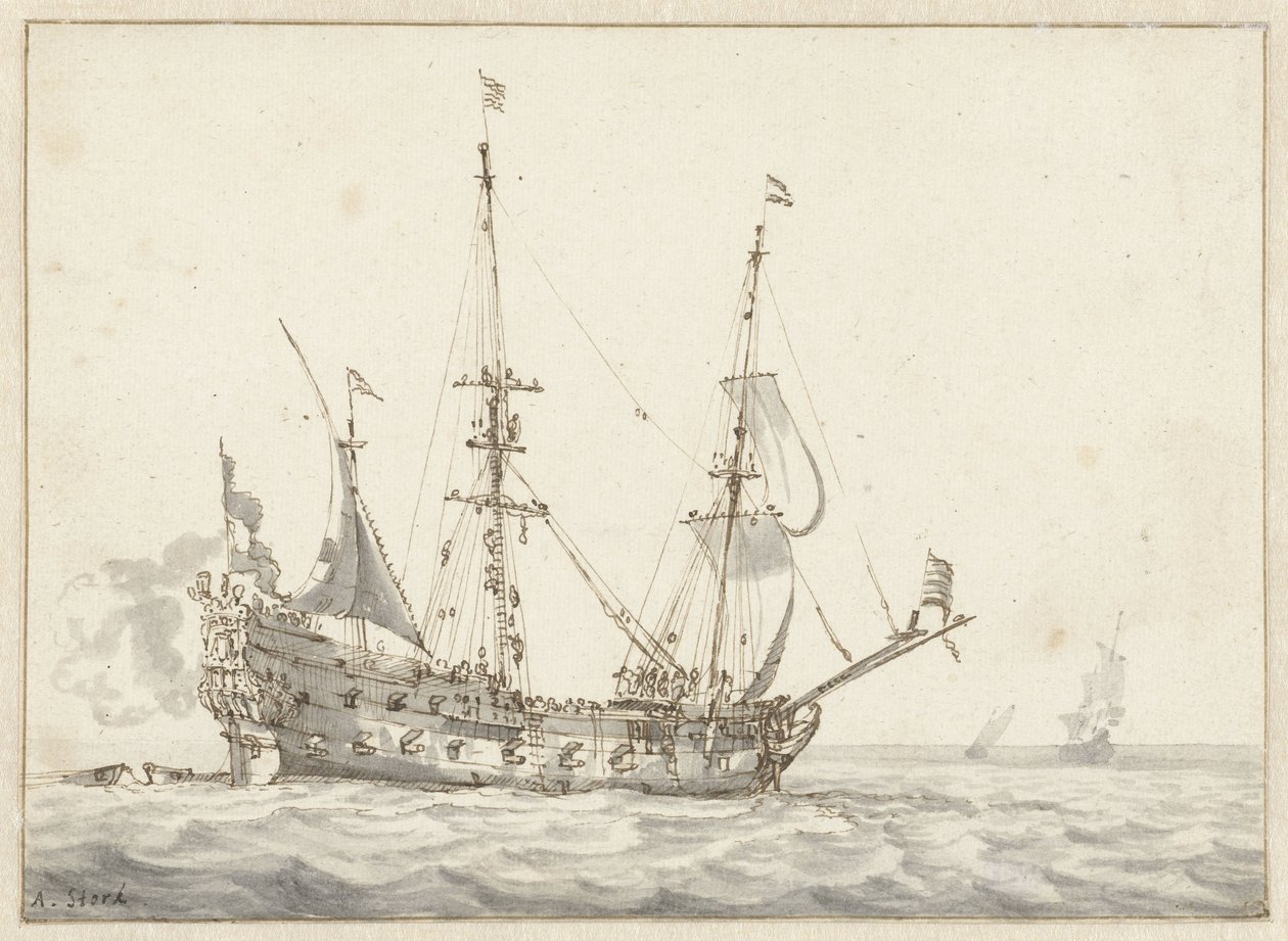Hombre de guerra holandés de Abraham Storck
