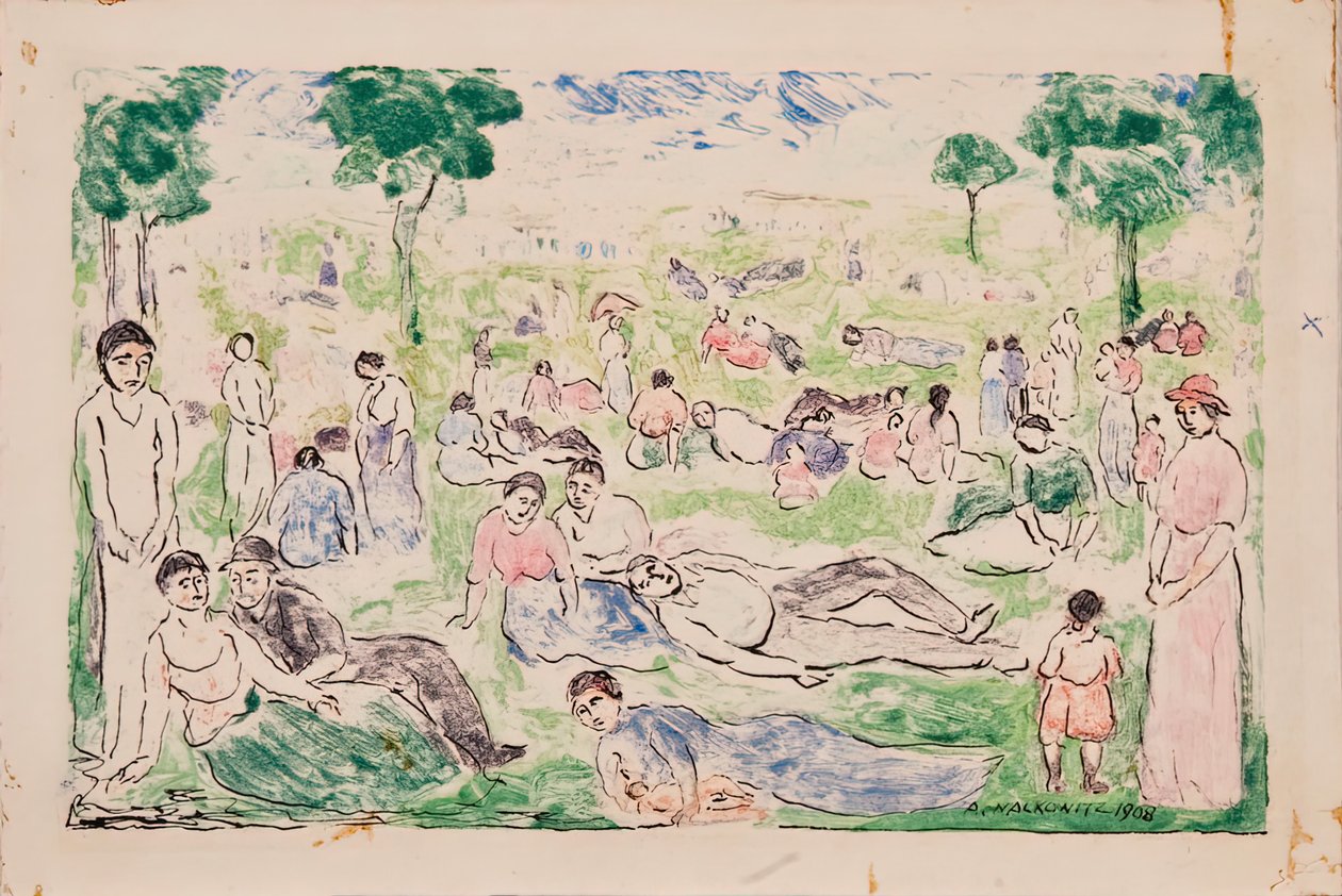 Parque con figuras, 1908 de Abraham Walkowitz