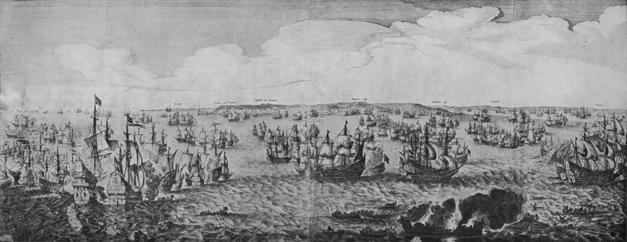 Batalla en los Downs, c1639 de Abraham de Verwer