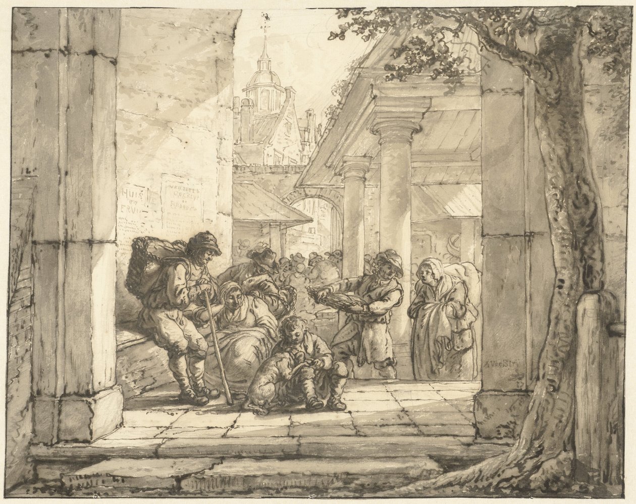 Mercado en una ciudad de Abraham van Strij (I)