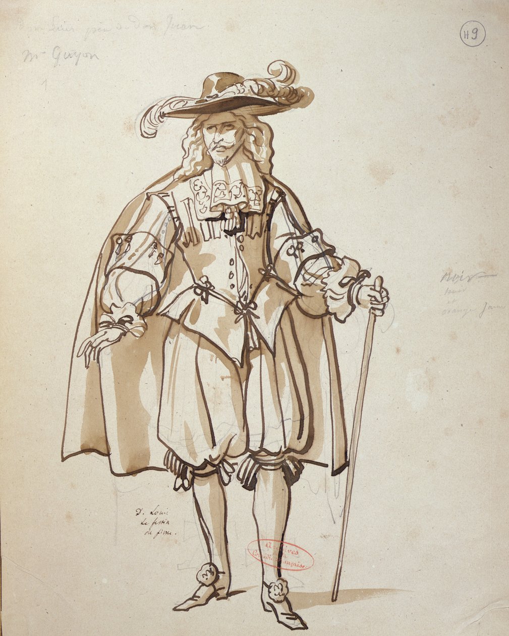 Diseño de vestuario para una producción de 1847 de 