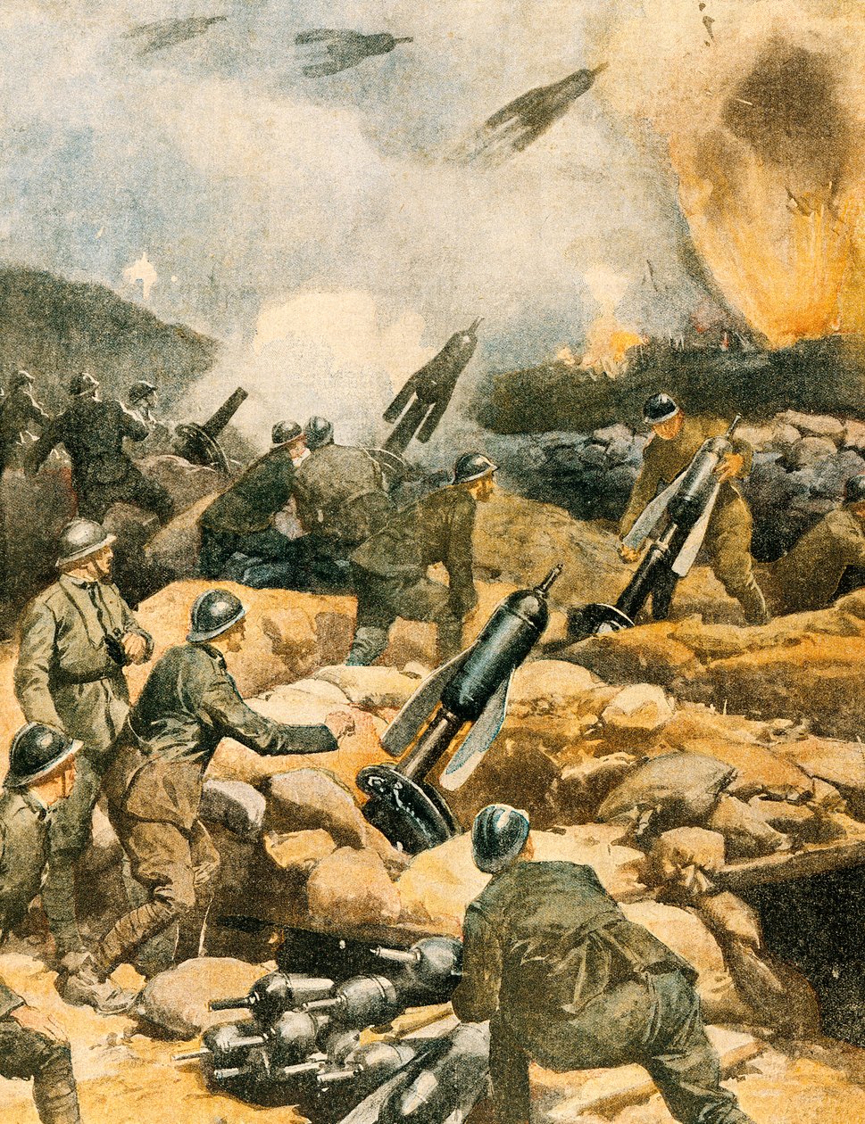 Bombardeo de las líneas de Carso de Achille Beltrame