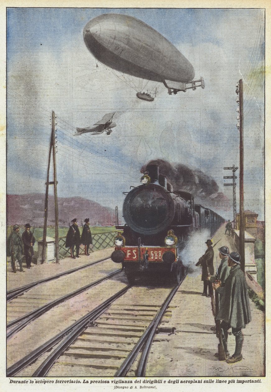 Durante la huelga ferroviaria de Achille Beltrame