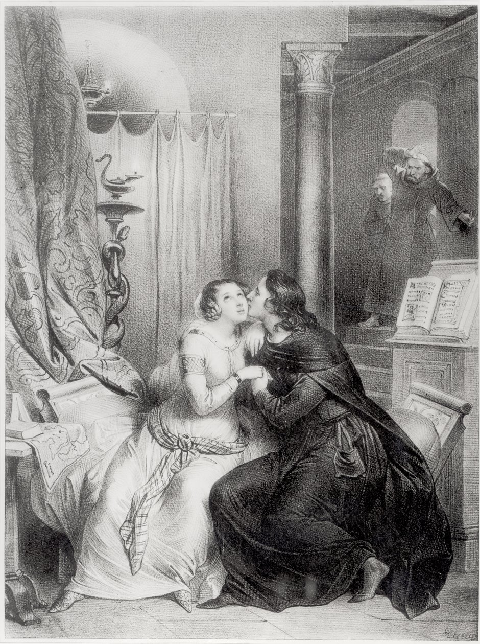 Heloise y Abelard de Achille Devéria