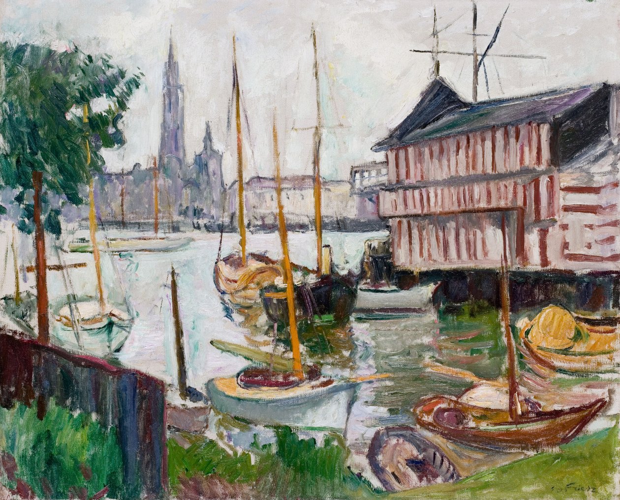 Puerto de yates en Sainte-Anne, Amberes de Achille Emile Othon Friesz
