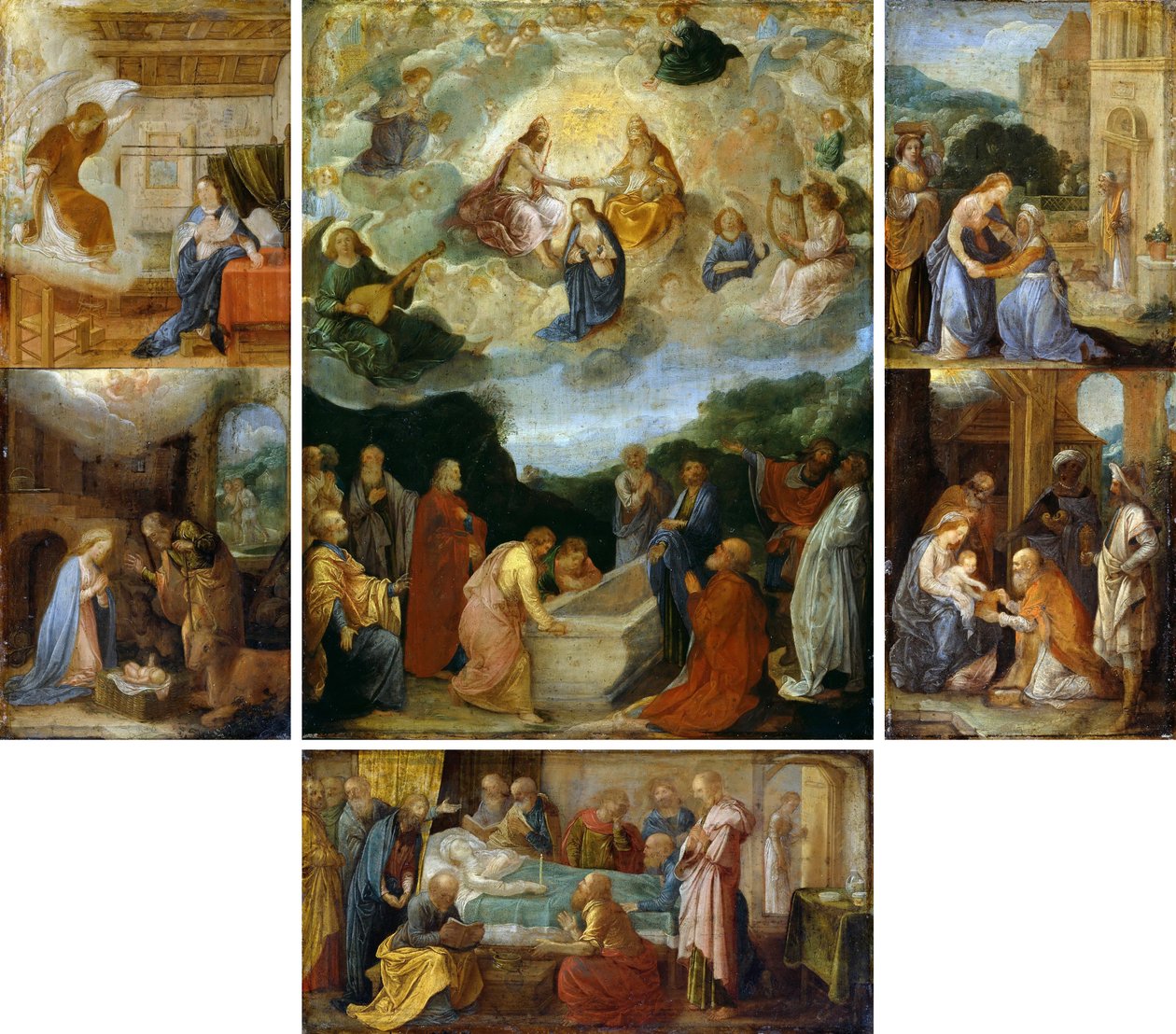 Altar doméstico con seis escenas de la vida de la Virgen María de Adam Elsheimer