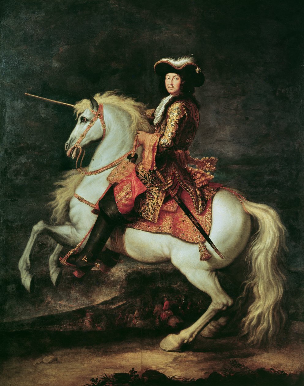 Retrato de Luis XIV a caballo de Adam Frans van der Meulen