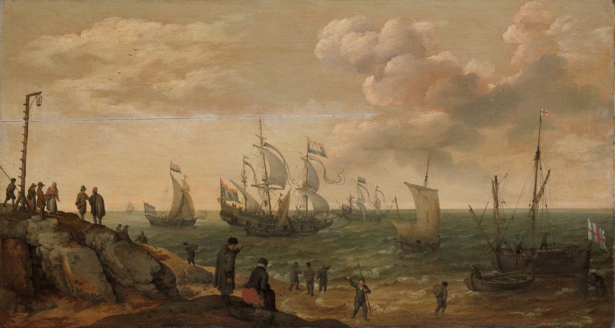 Barcos frente a una costa de Adam Willaerts