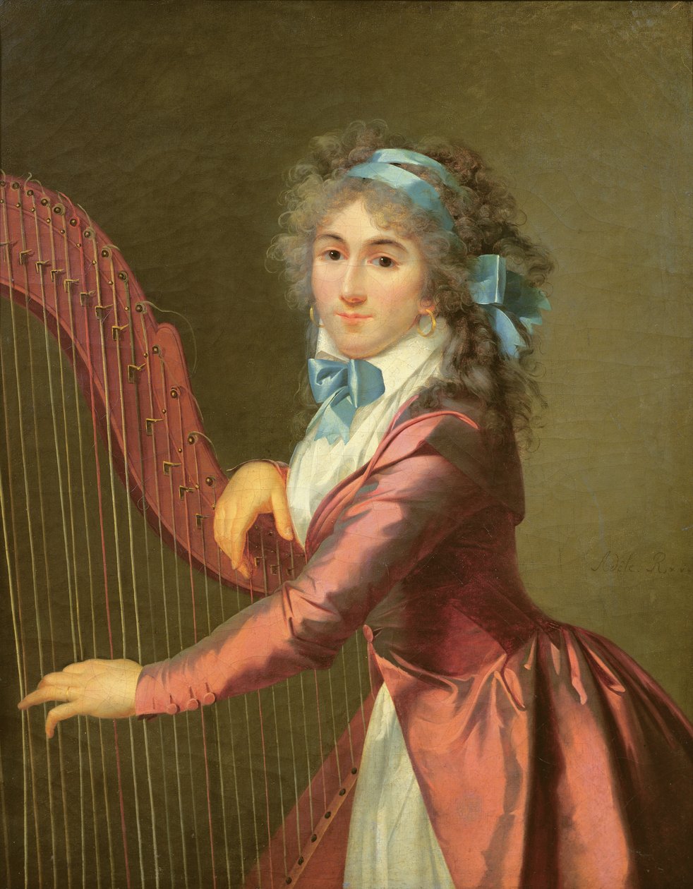 Retrato de una Joven Arpista de Adele Romany