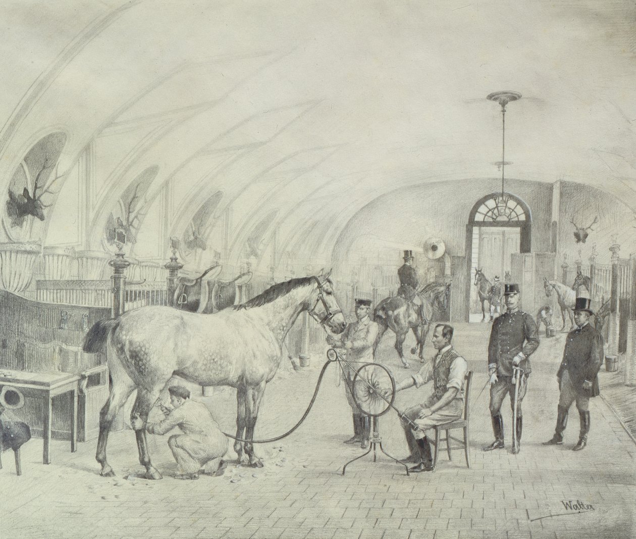 Las caballerizas reales: aseo matutino de Adele Walter