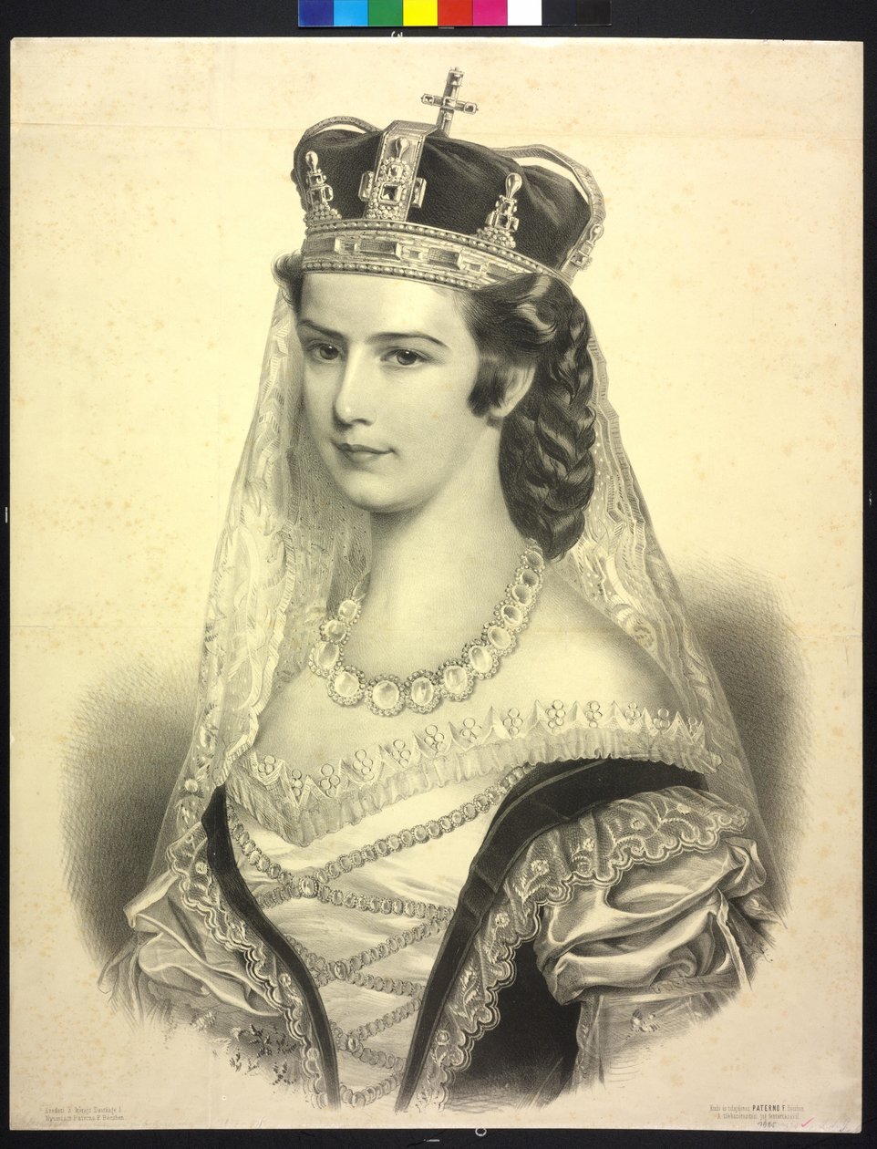 Emperatriz de Austria Isabel (litografía) de Adolf Dauthage