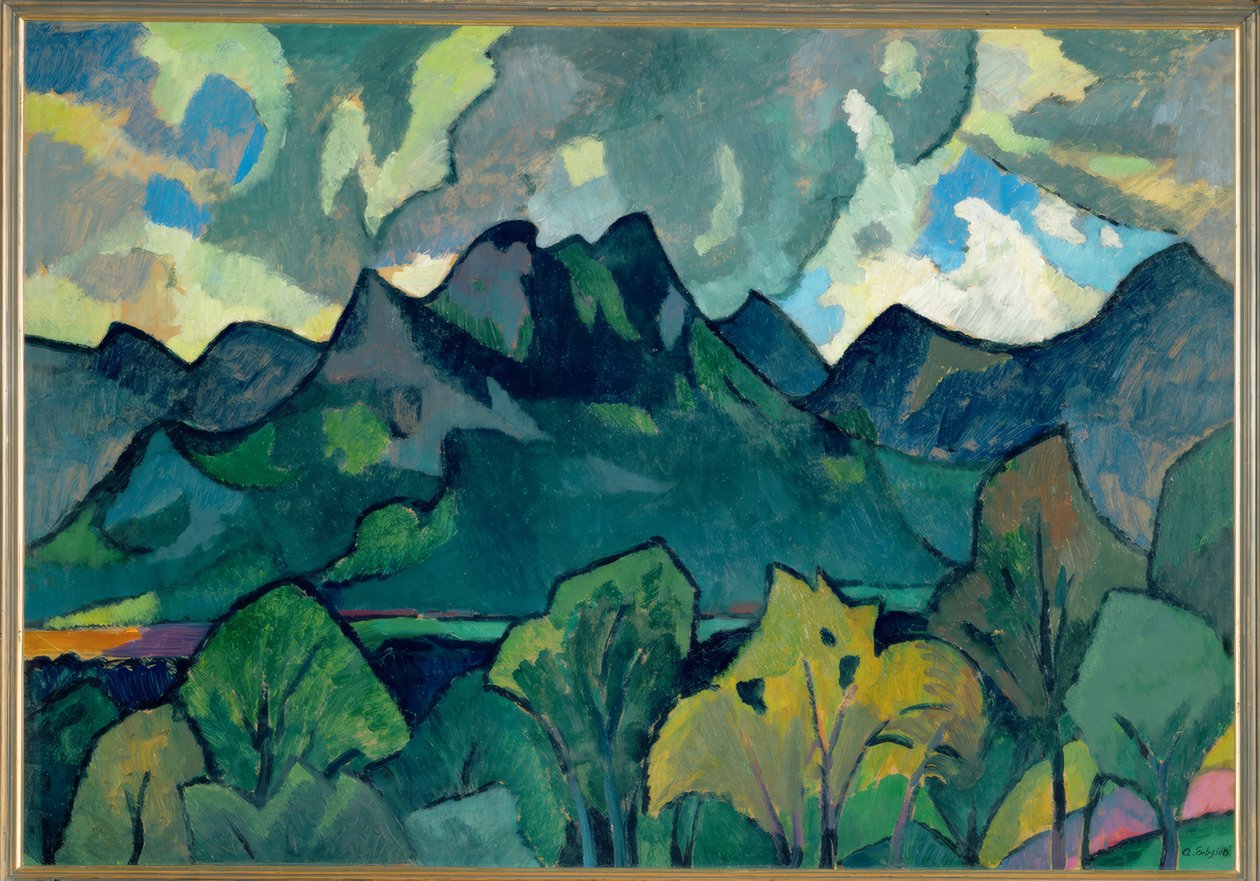 Paisaje montañoso de Alta Baviera en Brannenburg de Adolf Erbslöh