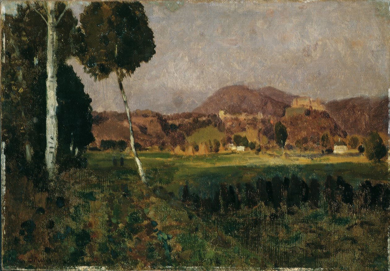 Castillo de Hohensalzburg con Gaisberg de Adolf Gustav Ditscheiner