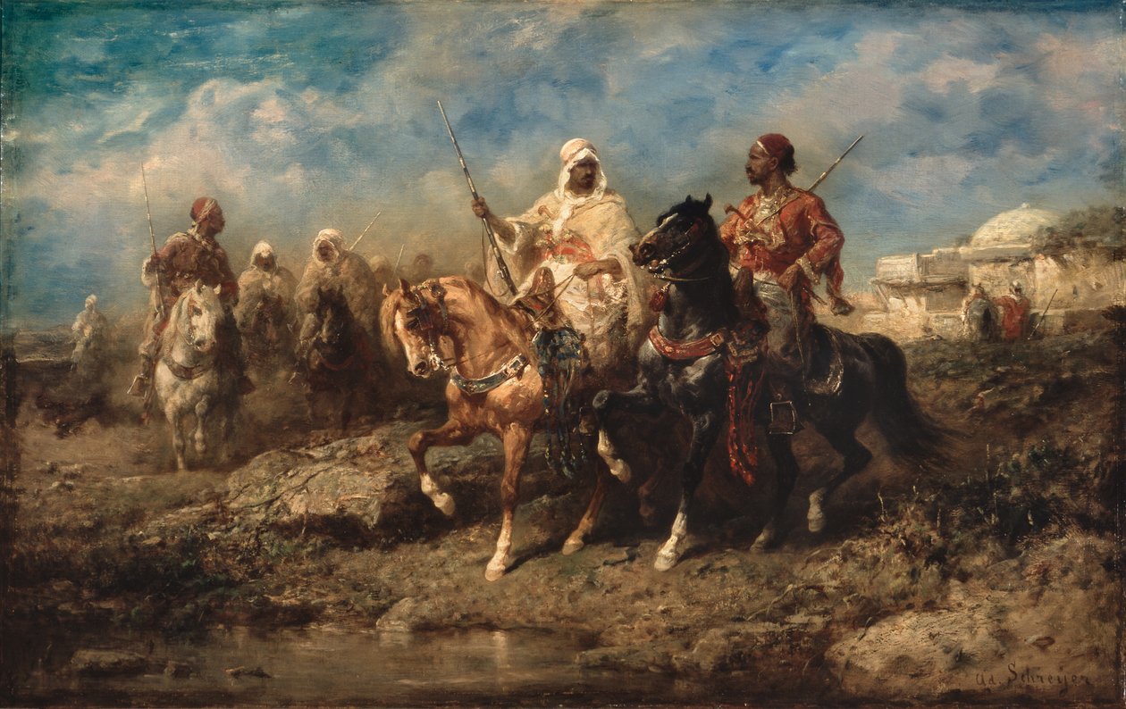 Árabes, finales del siglo XIX (óleo sobre lienzo) de Adolf Schreyer