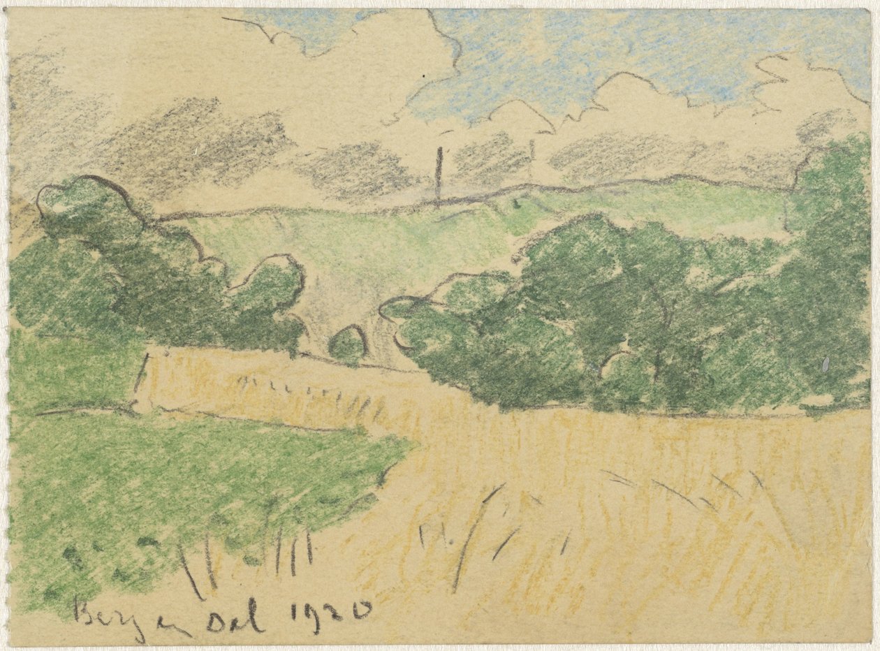 Campo de trigo entre árboles de Adolf le Comte