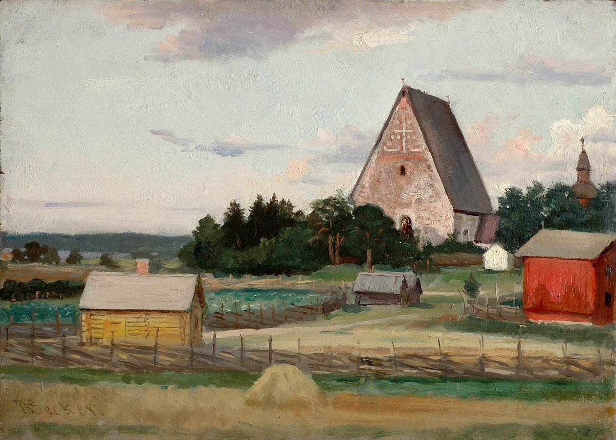 Iglesia de Lohja, boceto de Adolf von Becker