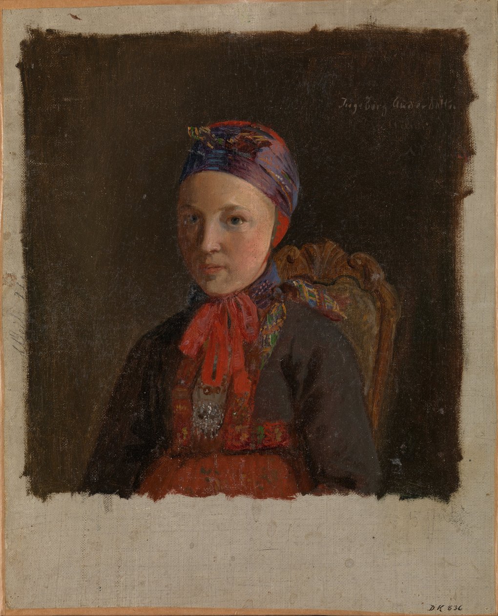 Retrato de Ingeborg Anderdatter Gulsvig de Adolph Tidemand