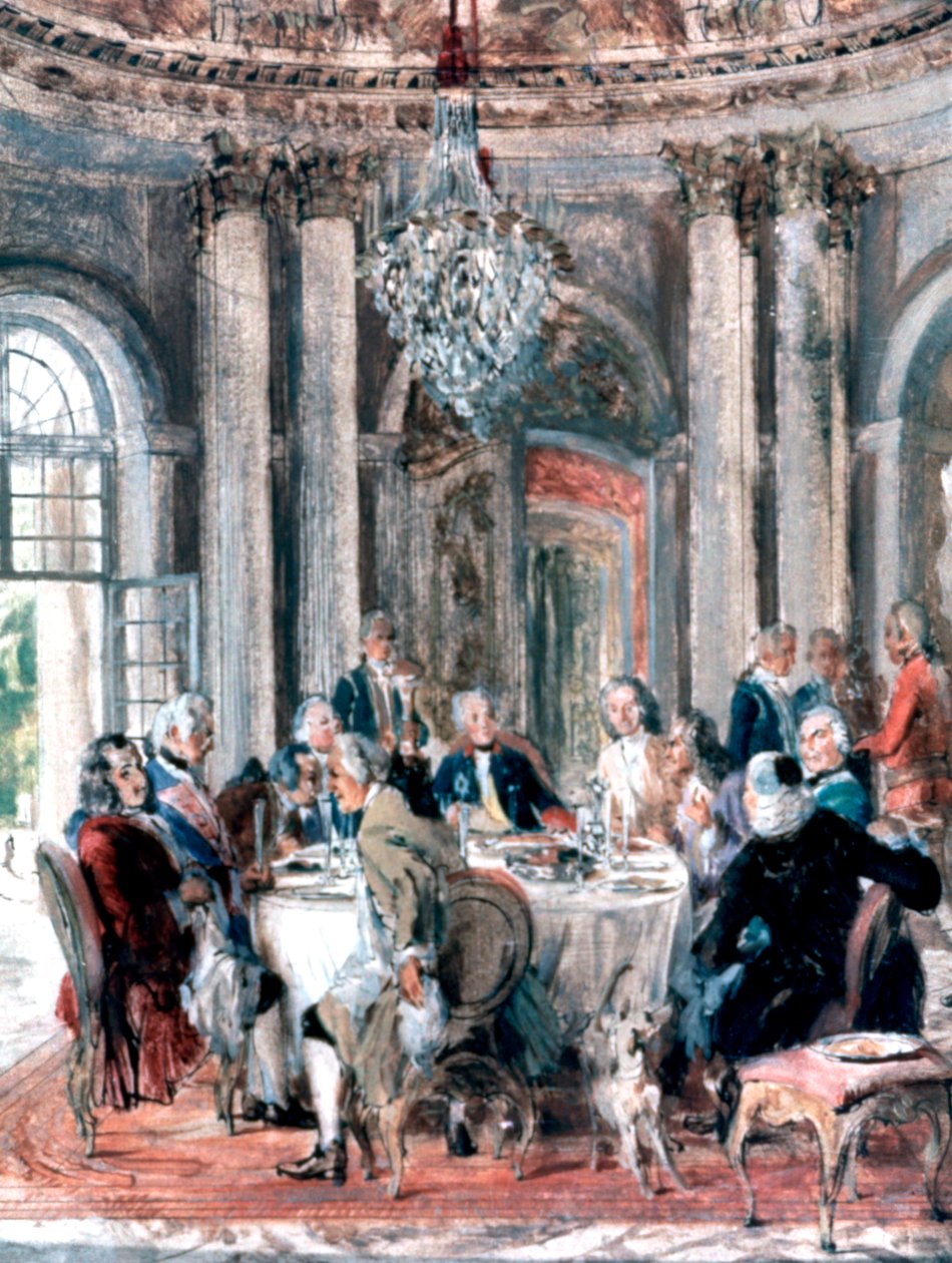 Reunión en la mansión, 1849 de Adolph Menzel