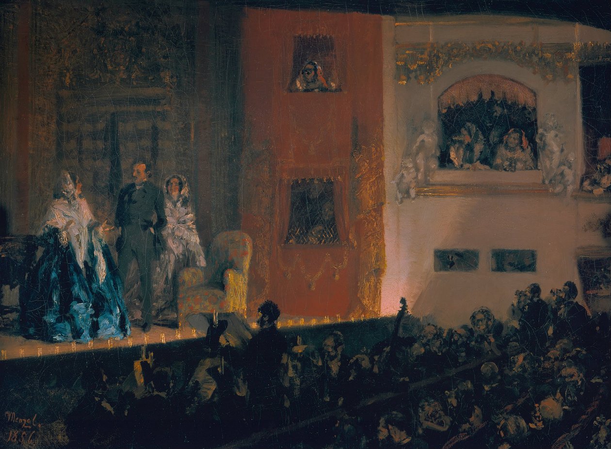 Théâtre du Gymnase en París, 1856 de Adolph Menzel